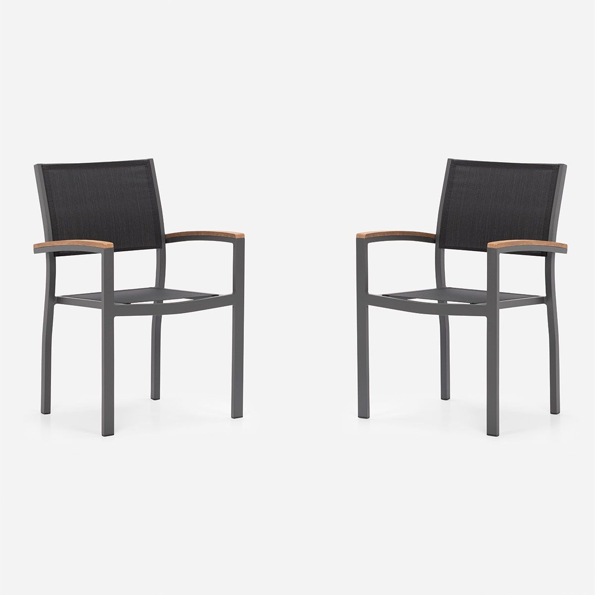 ROSEN - Set 2 Sillas de Terraza Rosen Ohope Grafito