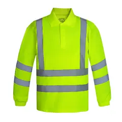 T-WORLD - Polera Polo Dry Fit Manga Larga Con Cinta Reflectiva