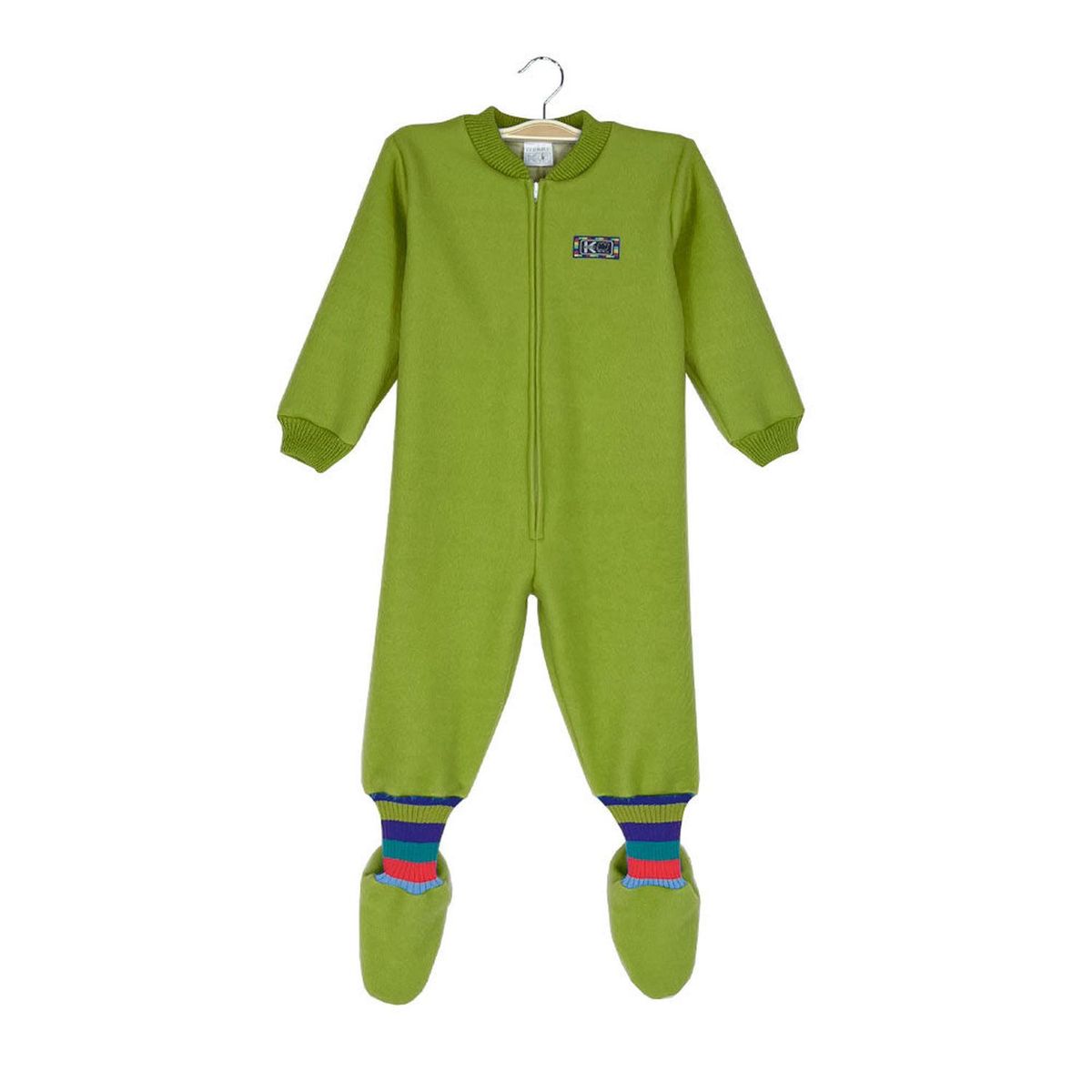 K NABIL - Pijama Enterito Niño y Niña - Osito Térmico - Verde Pistacho - Ocre