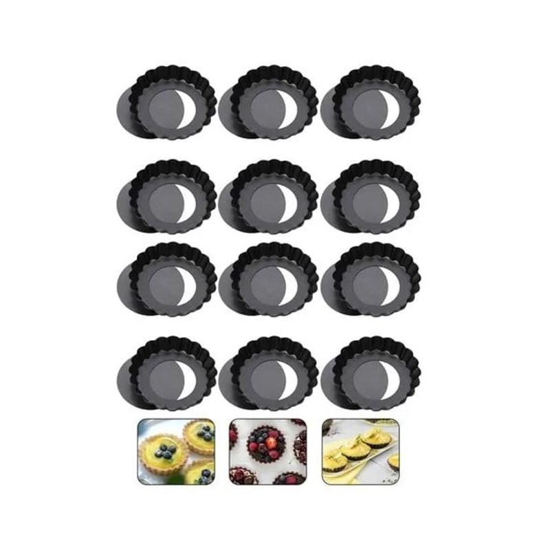 Pasteleria - Pack X12 Moldes Tartaleta Desmontable Tarta Individual 8cm