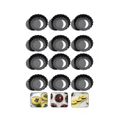 Pasteleria - Pack X12 Moldes Tartaleta Desmontable Tarta Individual 8cm