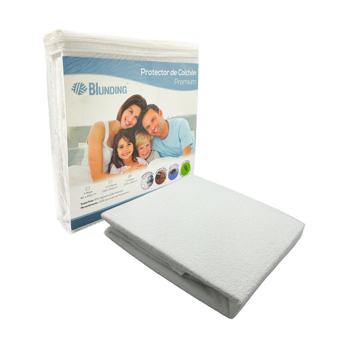 BLUNDING - Protector De Colchón Film Poliuretano 1.50 X 2 Mt Blunding