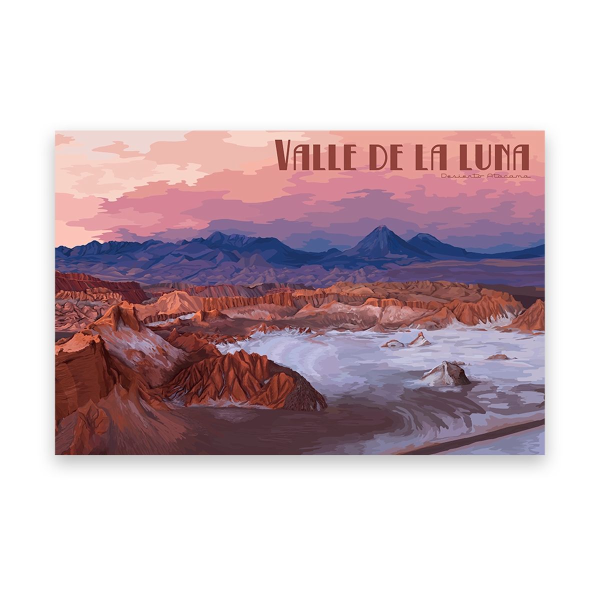 LENGA - Ilustración Valle de la Luna - Atardecer