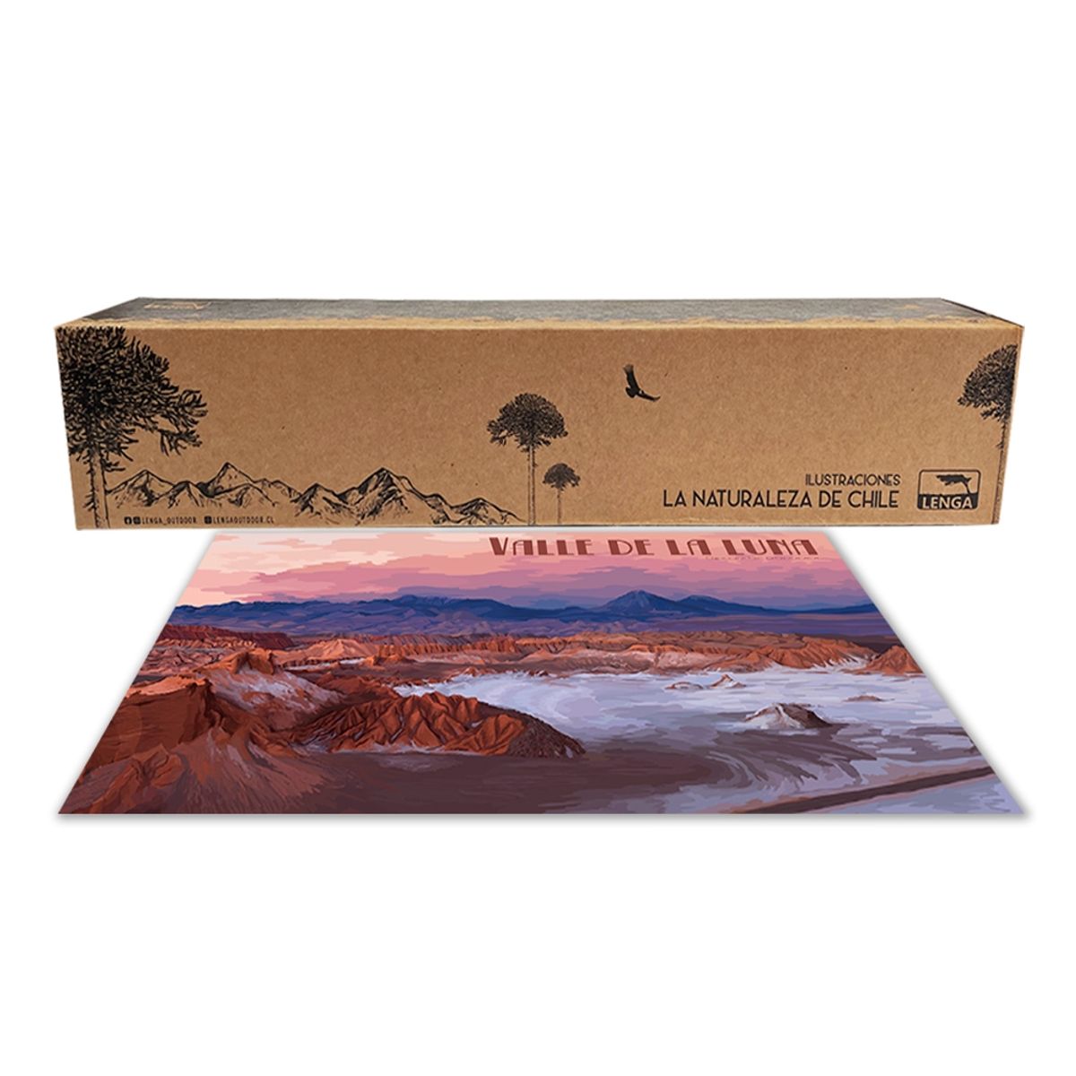 LENGA - Ilustración Valle de la Luna - Atardecer