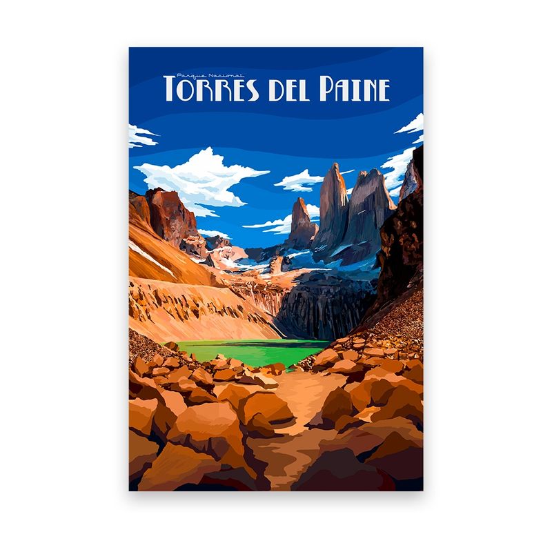 LENGA - Ilustración Parque Nacional Torres Del Paine - Mirador Base