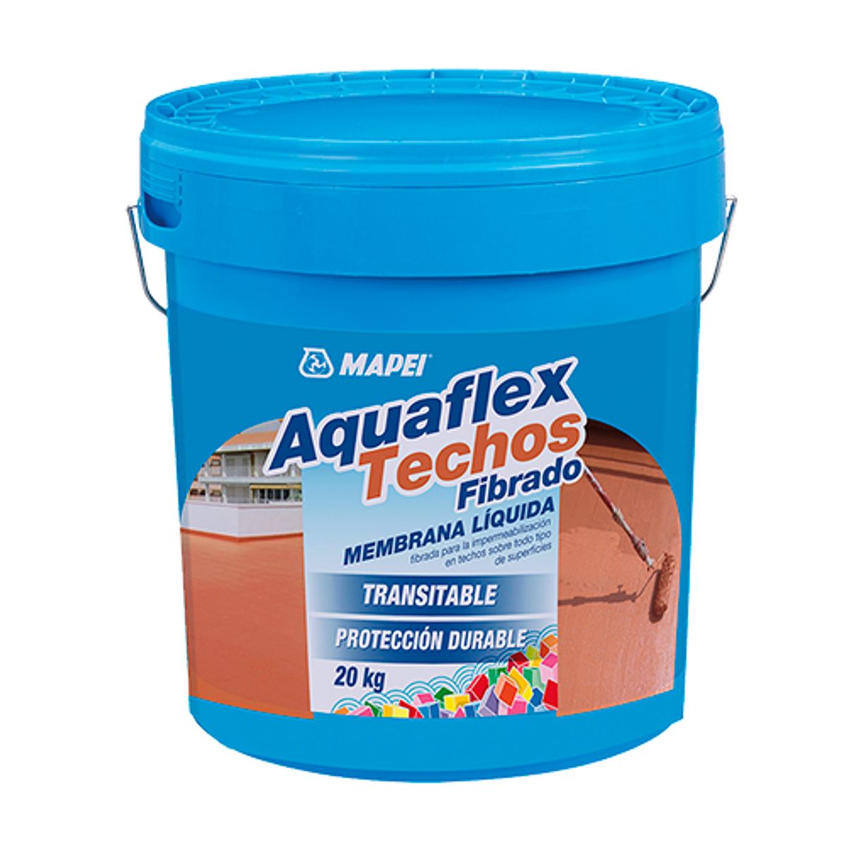 MAPEI - Aquaflex Techos Fibrado 20kg impermeabilizante color blanco