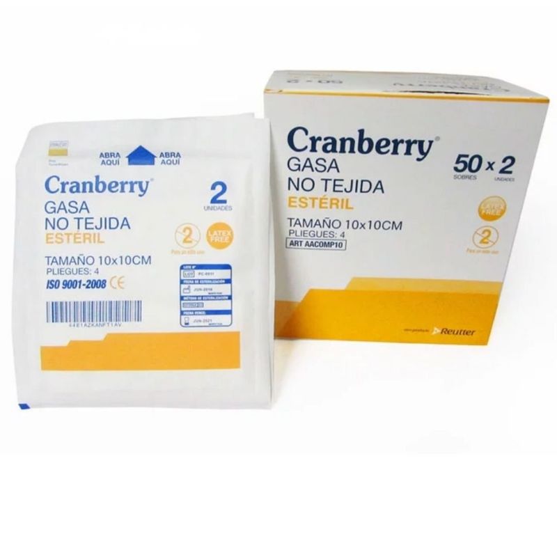 CRANBERRY - GASA NO TEJIDA 10 CMS X 10 CMS.
