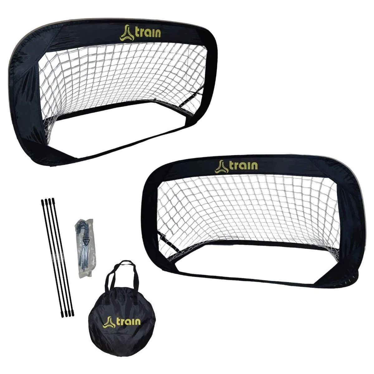 TRAIN - Set 2 Arcos De Fútbol Plegables Train Con Funda (122x66 Cm)
