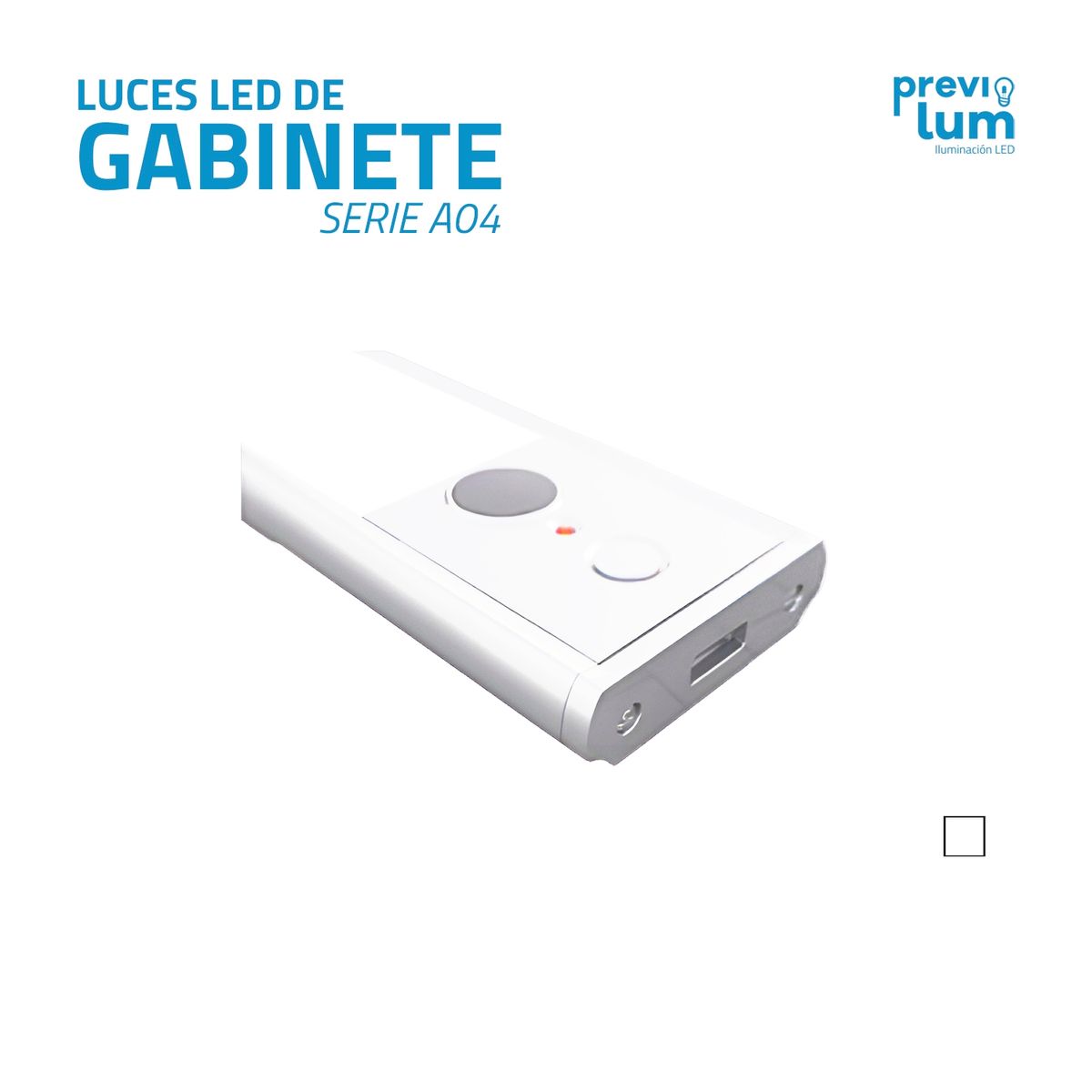 PREVILUM - LUZ LED DE GABINETE 40cm 3 LUZ EN 1 RECARGABLE BLANCA
