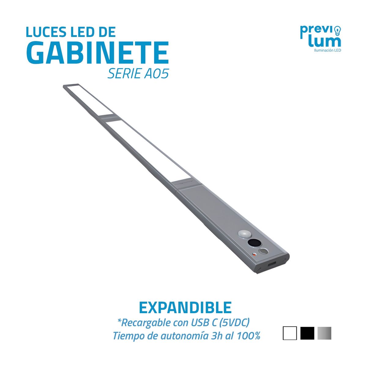 PREVILUM - LUZ LED DE GABINETE EXTENSION 40CM A05