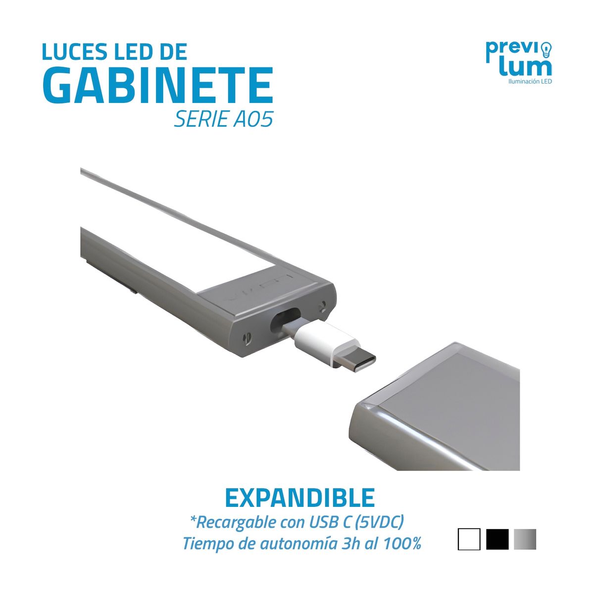 PREVILUM - LUZ LED DE GABINETE EXTENSION 40CM A05