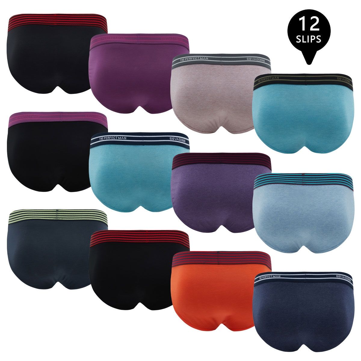 GIOVACCHINO - Pack de 12 slip Algodon Hombre.
