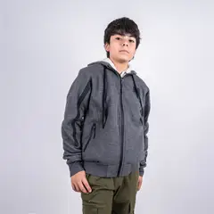 GANGSTER - Niño Polerón Fullzipper Sherpa Shine Gris