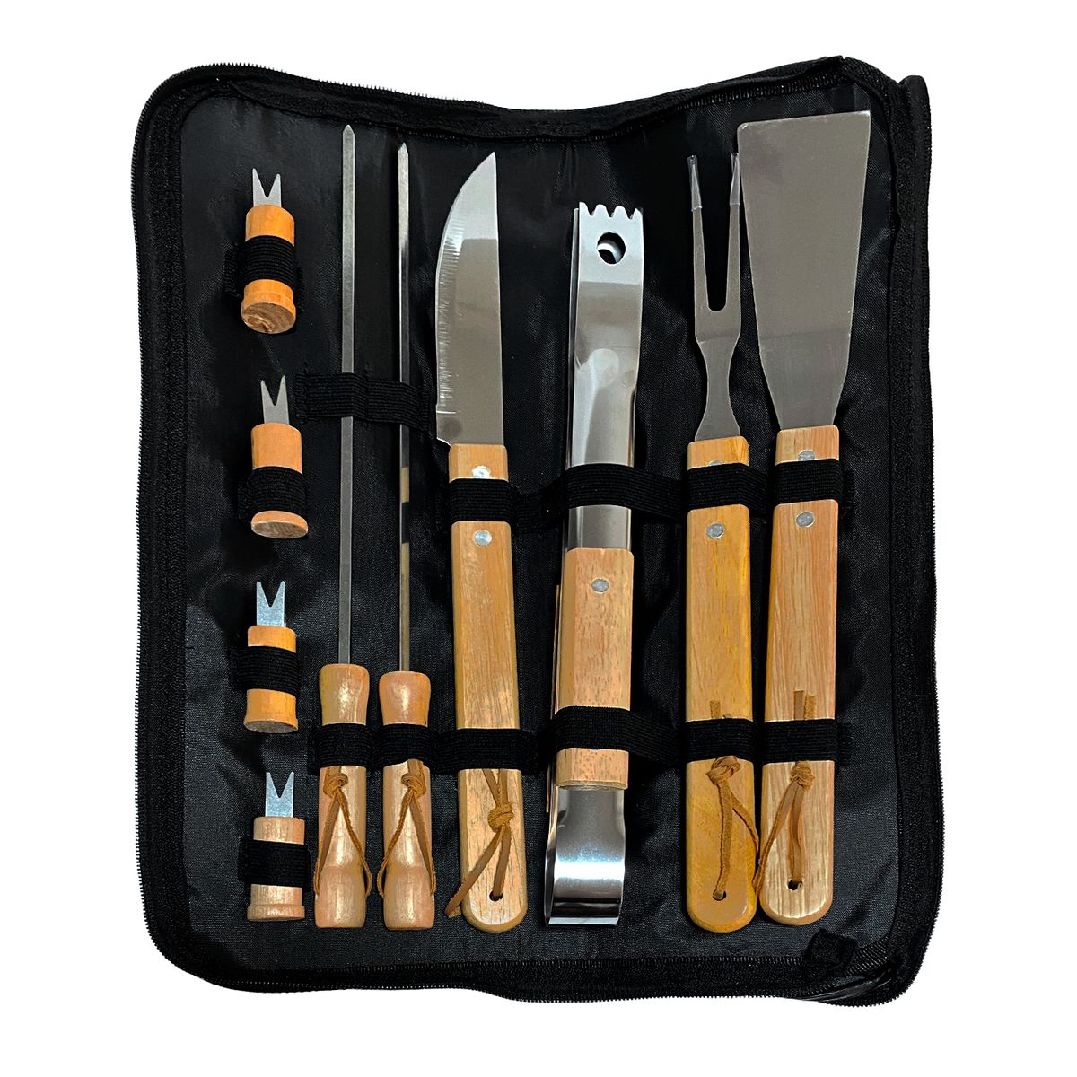 KAWI - Pack Set Asado Parrilla 10 Uds con 2 Garras De Oso Inox Kawi®