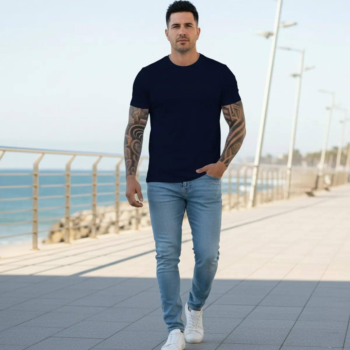 T-WORLD - Polera 100 % algodón manga corta básica 170 Grs. ideal para estampar