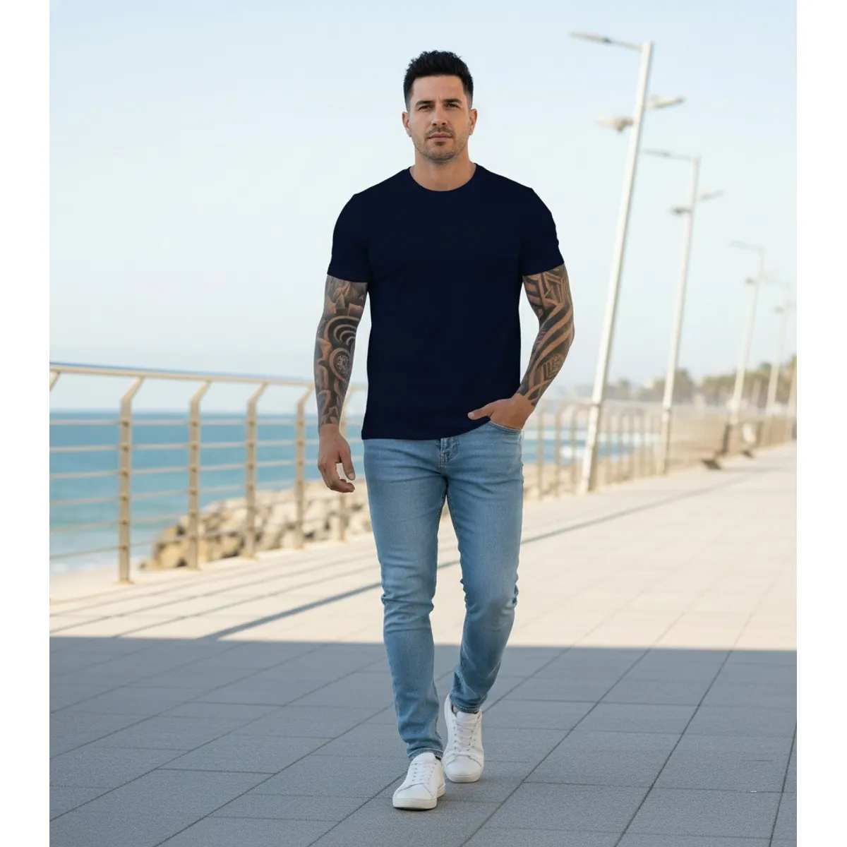 T-WORLD - Polera 100 % algodón manga corta básica 170 Grs. ideal para estampar