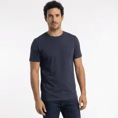 T-WORLD - Polera Básica Hombre Manga Corta 100% Algodón