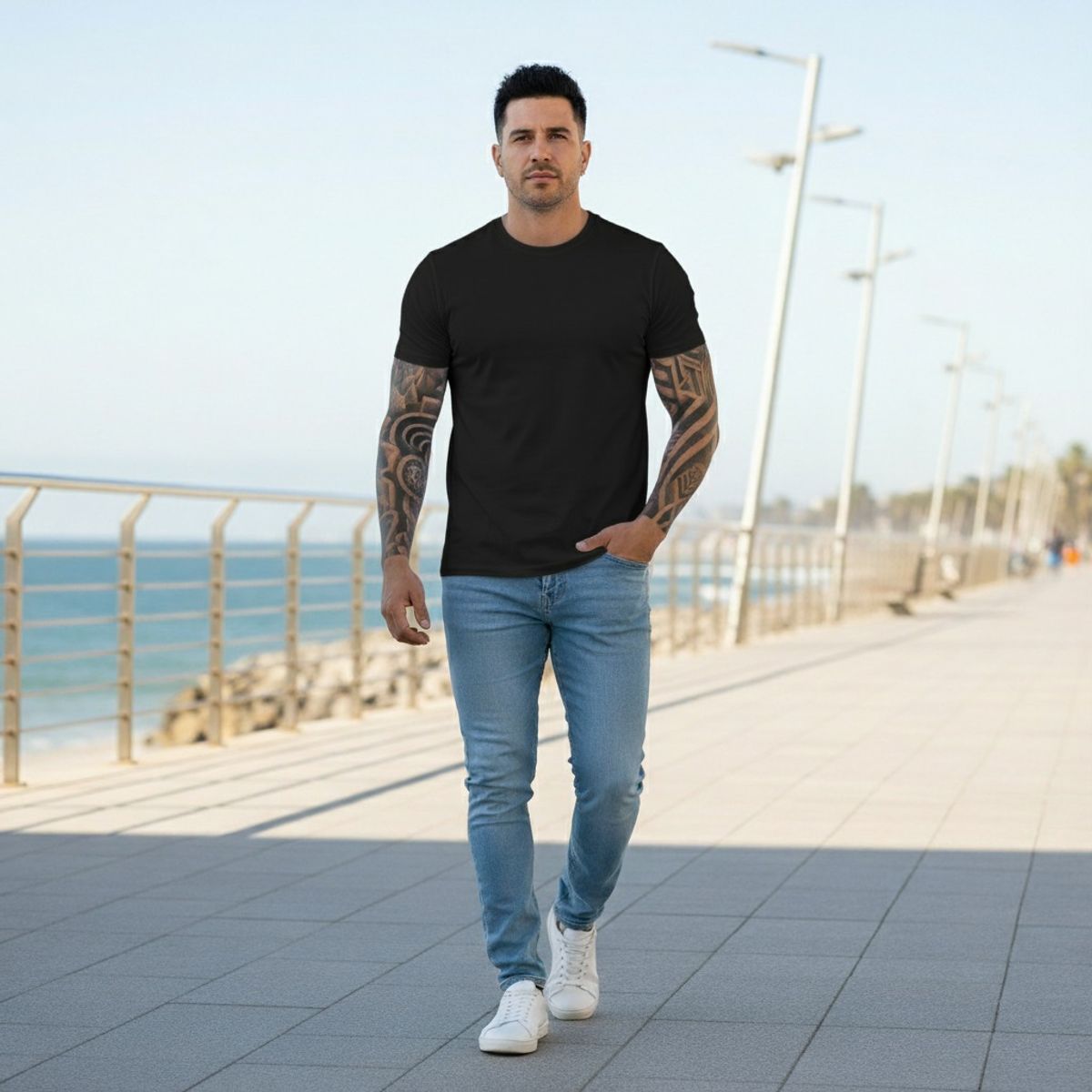 T-WORLD - Polera 100 % algodón manga corta básica 170 Grs. ideal para estampar