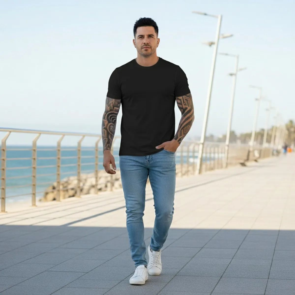 T-WORLD - Polera 100 % algodón manga corta básica 170 Grs. ideal para estampar