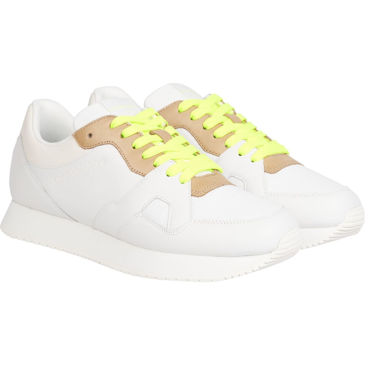 CALVIN KLEIN - Zapatilla Retro Runner Fluo Contrast Blanco Calvin Klein