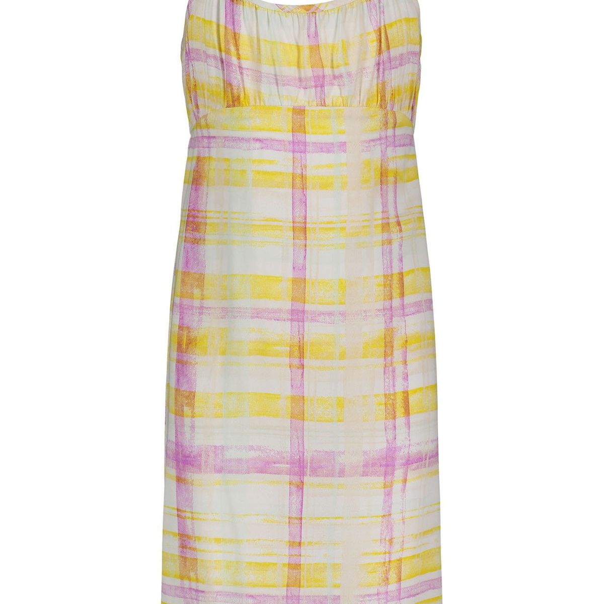 CALVIN KLEIN - Vestido Plaid Slip Blanco Calvin Klein