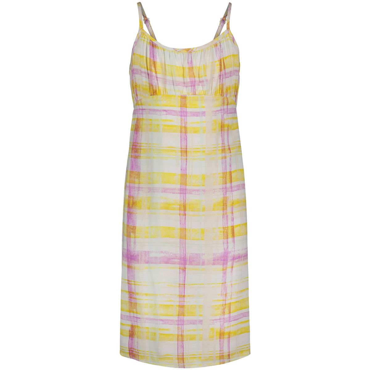 CALVIN KLEIN - Vestido Plaid Slip Blanco Calvin Klein