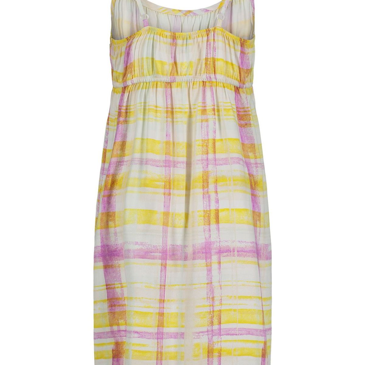 CALVIN KLEIN - Vestido Plaid Slip Blanco Calvin Klein