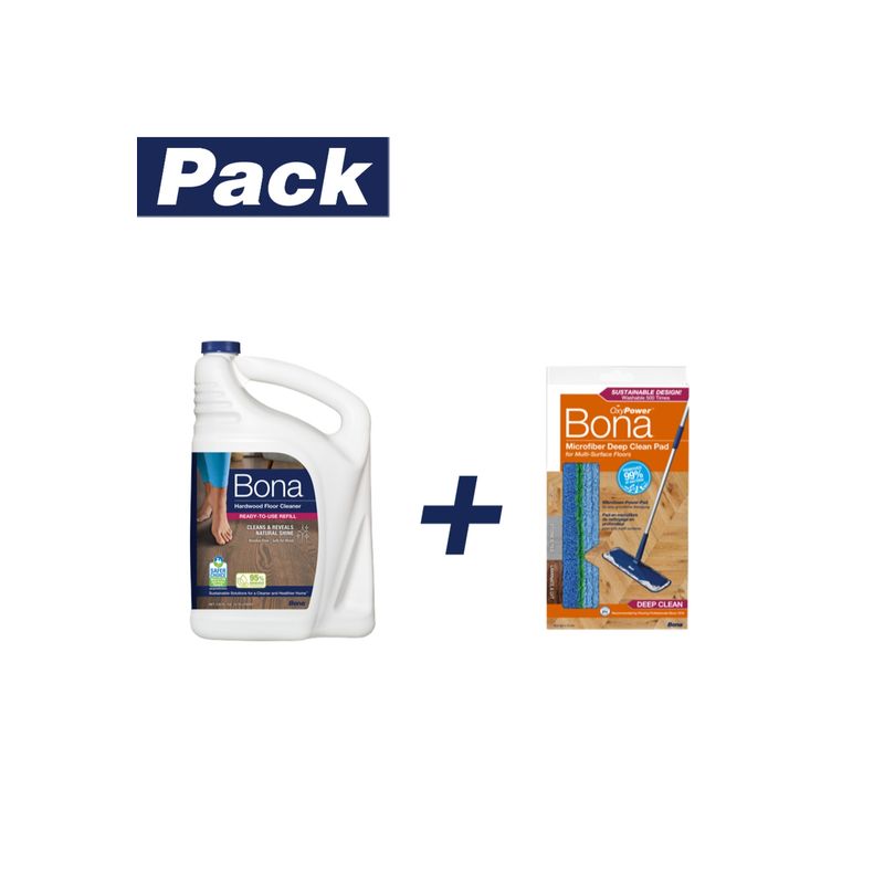 BONA - Recarga Limpia Pisos Madera 3.78 Lt + Pad Doble Zona Bona BONA