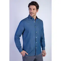 FEROUCH - Camisa Manhattan Denim F Azul