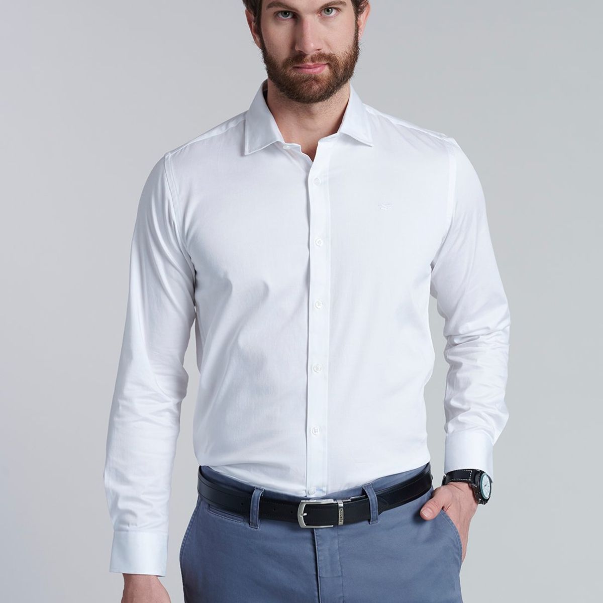 FEROUCH - Camisa Smart Casual Dublin Blanco Ferouch
