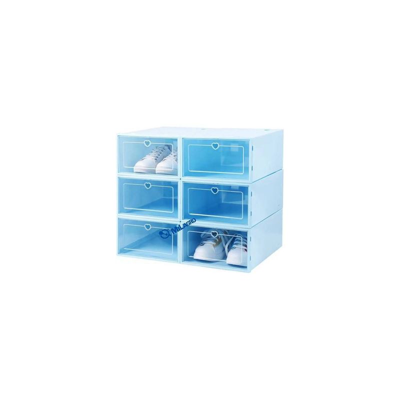 U BUY - Paquete de 6 cajas zapatos organizadoras de mármol 35*24*14cm Azul