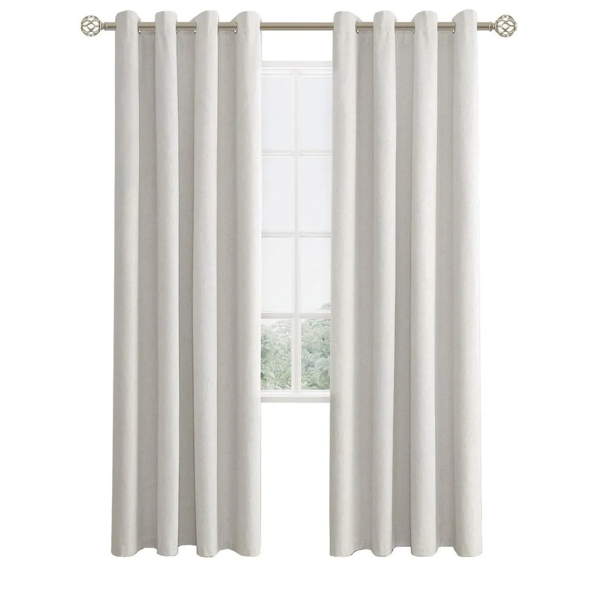 CASATUA - Cortina 100% Blackout Engomada Termica Set 2 140x220 - Crema