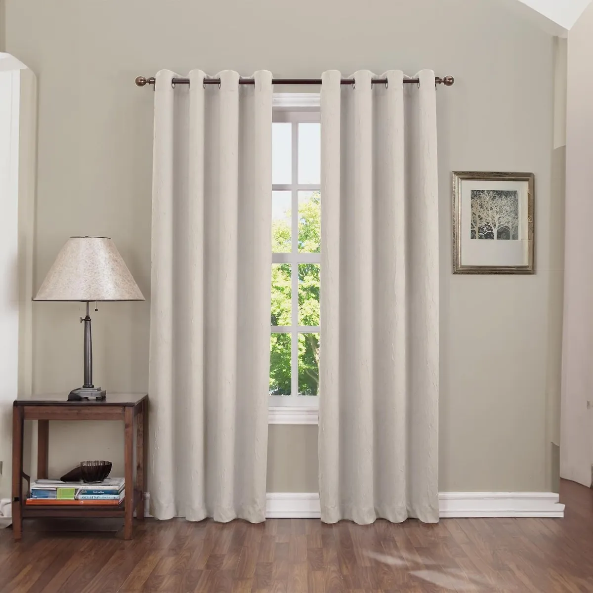 CASATUA - Cortina 100% Blackout Engomada Termica Set 2 140x220 - Crema