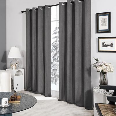 Imagen 2 del producto Cortina 100% Blackout Engomada Termica Set 2 140x220 - Gris oscuro
