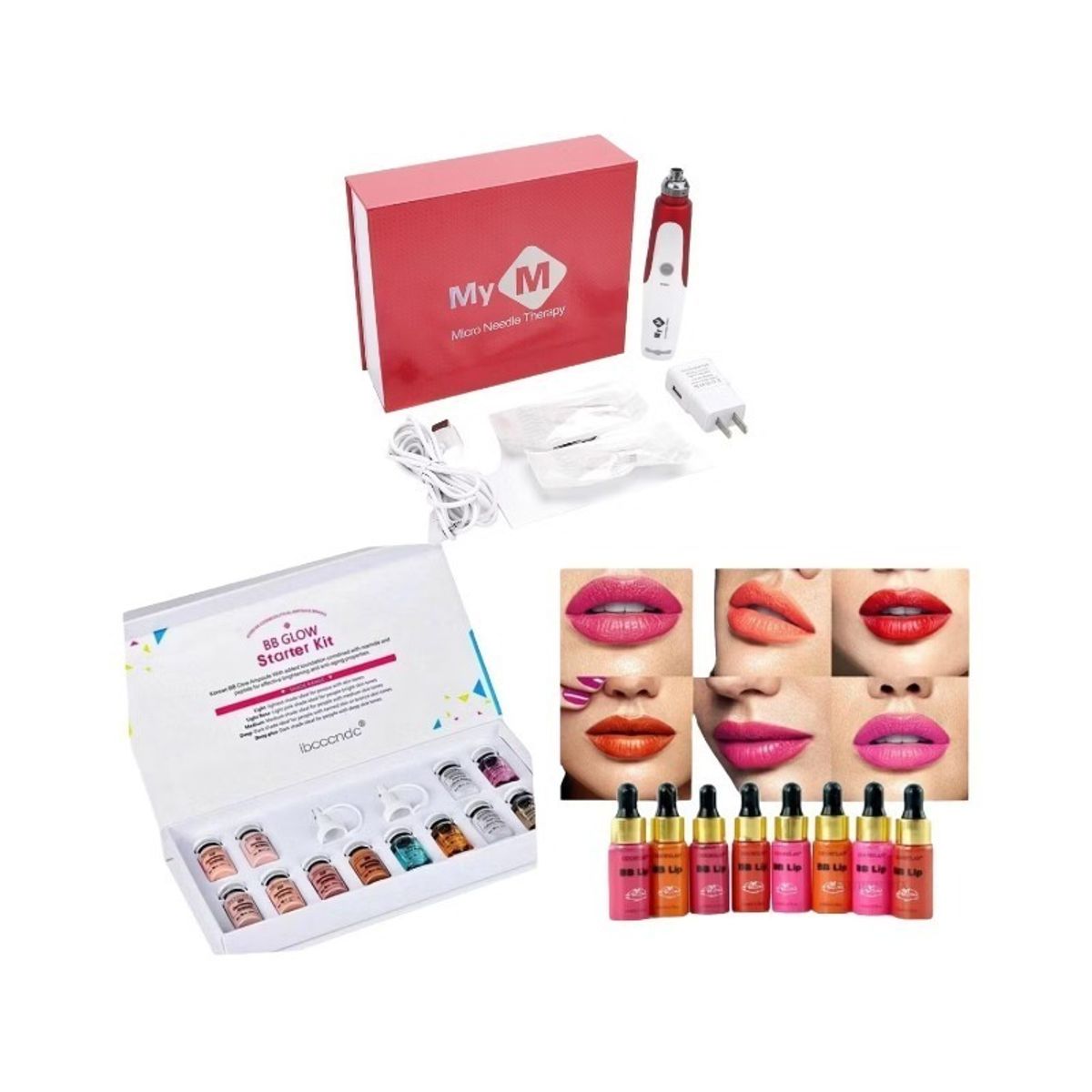 GENERICO - Kit de BB Glow Serum Pigmentos BB Lips Y Dermapen MyM