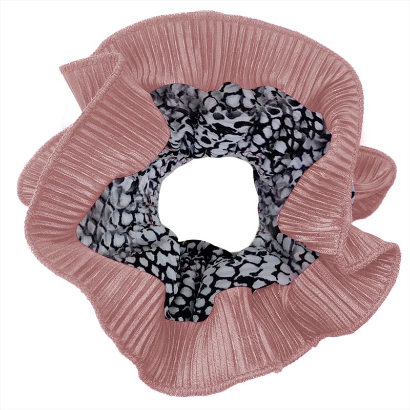 MARIA PASKARO - Scrunchie Collet Begonia XL Piton Rosado Plisado Maria Paskaro