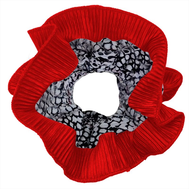 MARIA PASKARO - Scrunchie Collet Begonia XL Piton Rojo Plisado Maria Paskaro MARIA PASKARO