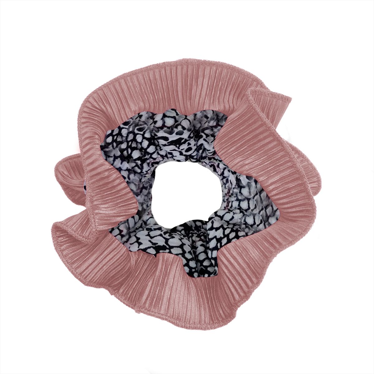 MARIA PASKARO - Scrunchie Collet Begonia M Piton Rosado Plisado Maria Paskaro