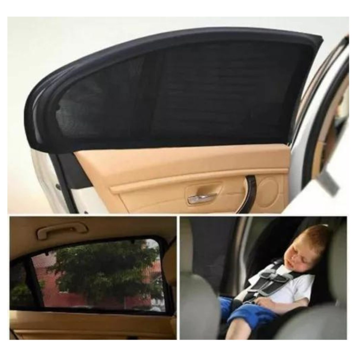 GENERICO - Malla Cubre Ventana Lateral De Auto El Par