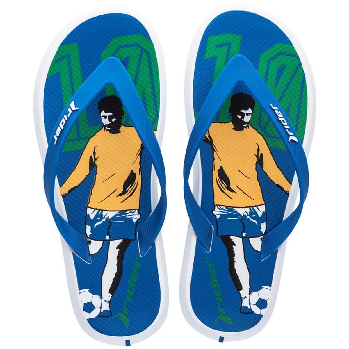 RIDER - Sandalia Hombre Blanco/Azul  Mundial 10 Rider