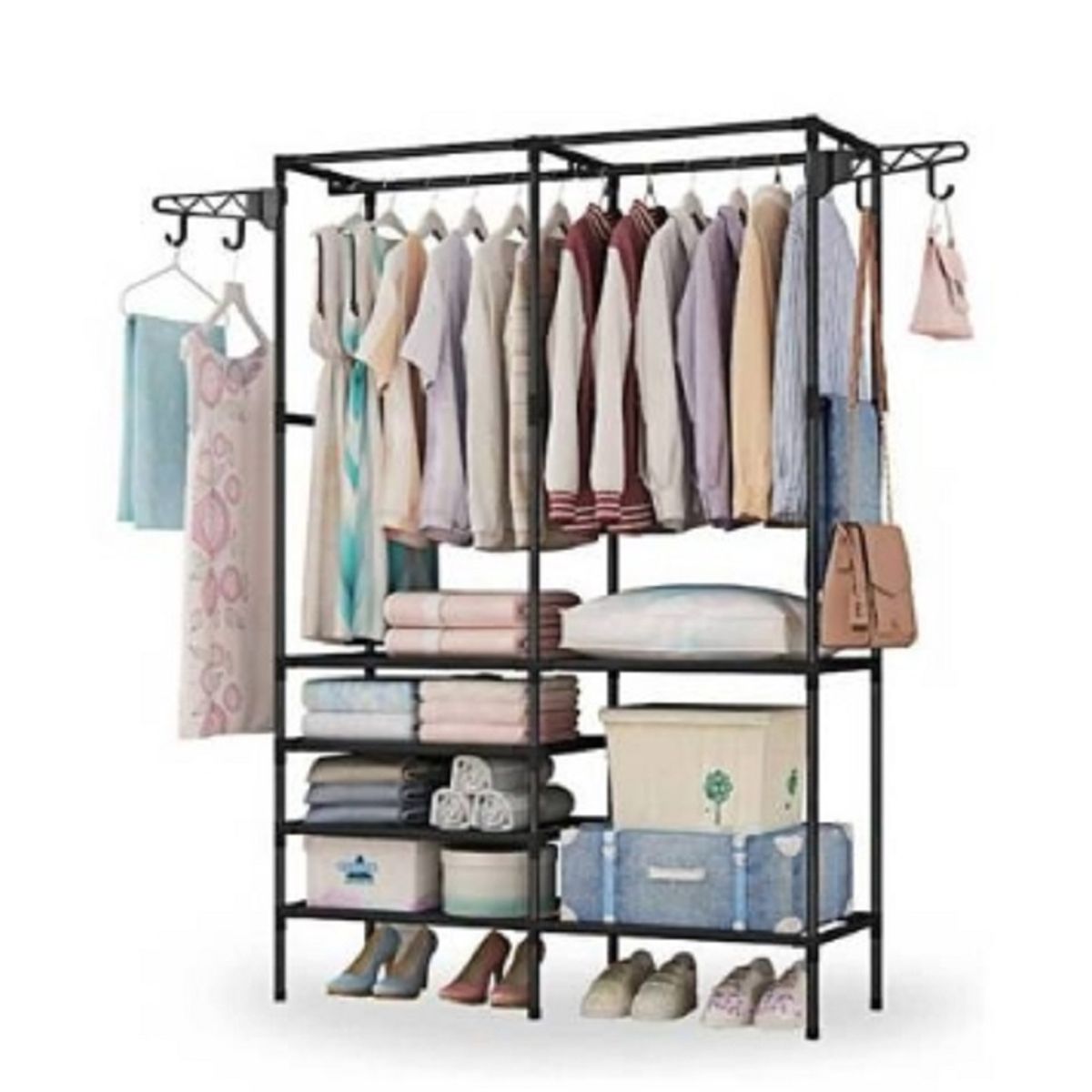 U BUY - Estante de ropa armario ropa de 6 niveles para dormitorio