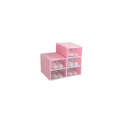 U BUY - Organizador de zapatos apilable 6 piezas  Rosa