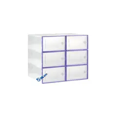 U BUY - Caja de zapatos de almacenamiento x6 35*24*14cm púrpura transparente