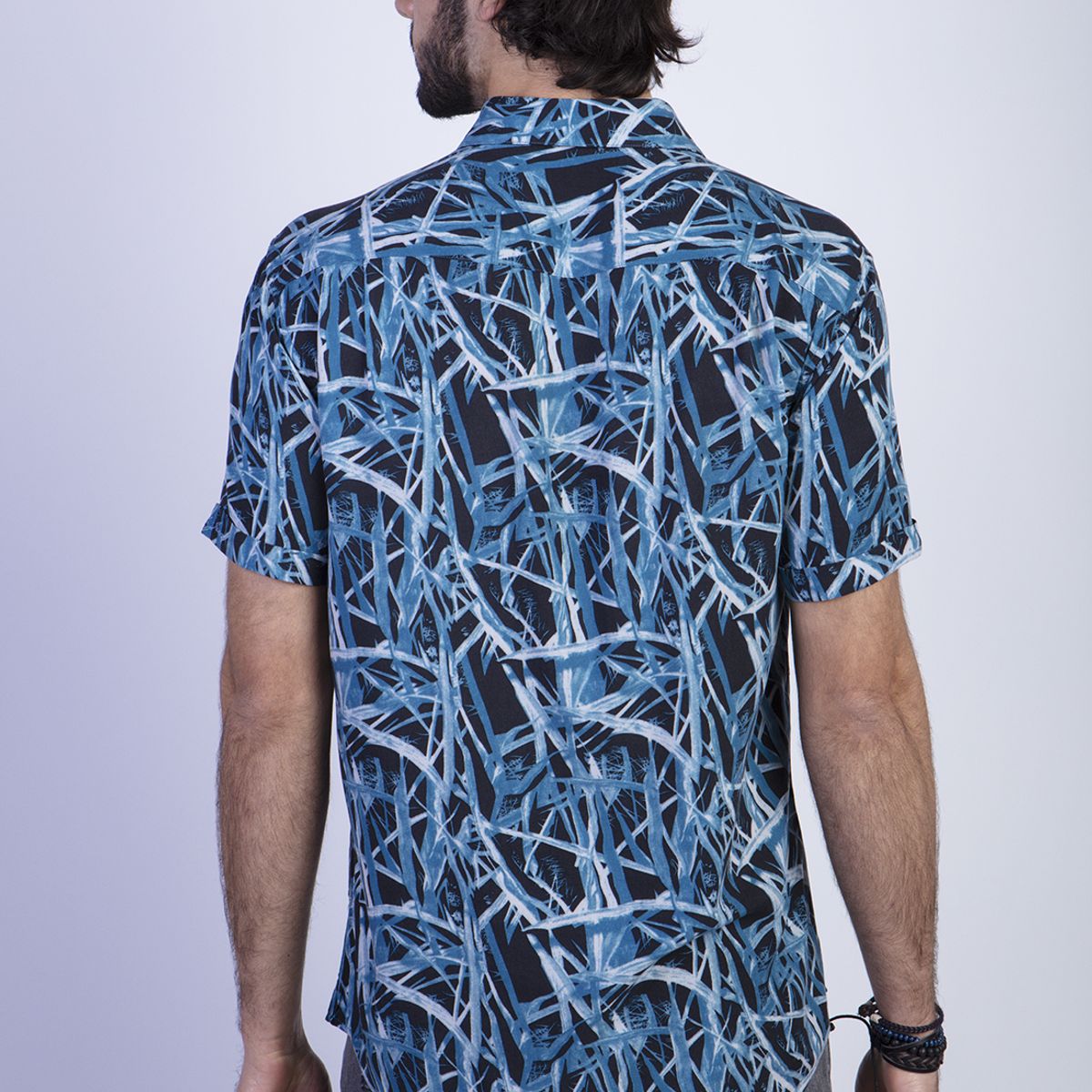 FEROUCH - Camisa Estampada Bamboo Fj Azul Ferouch