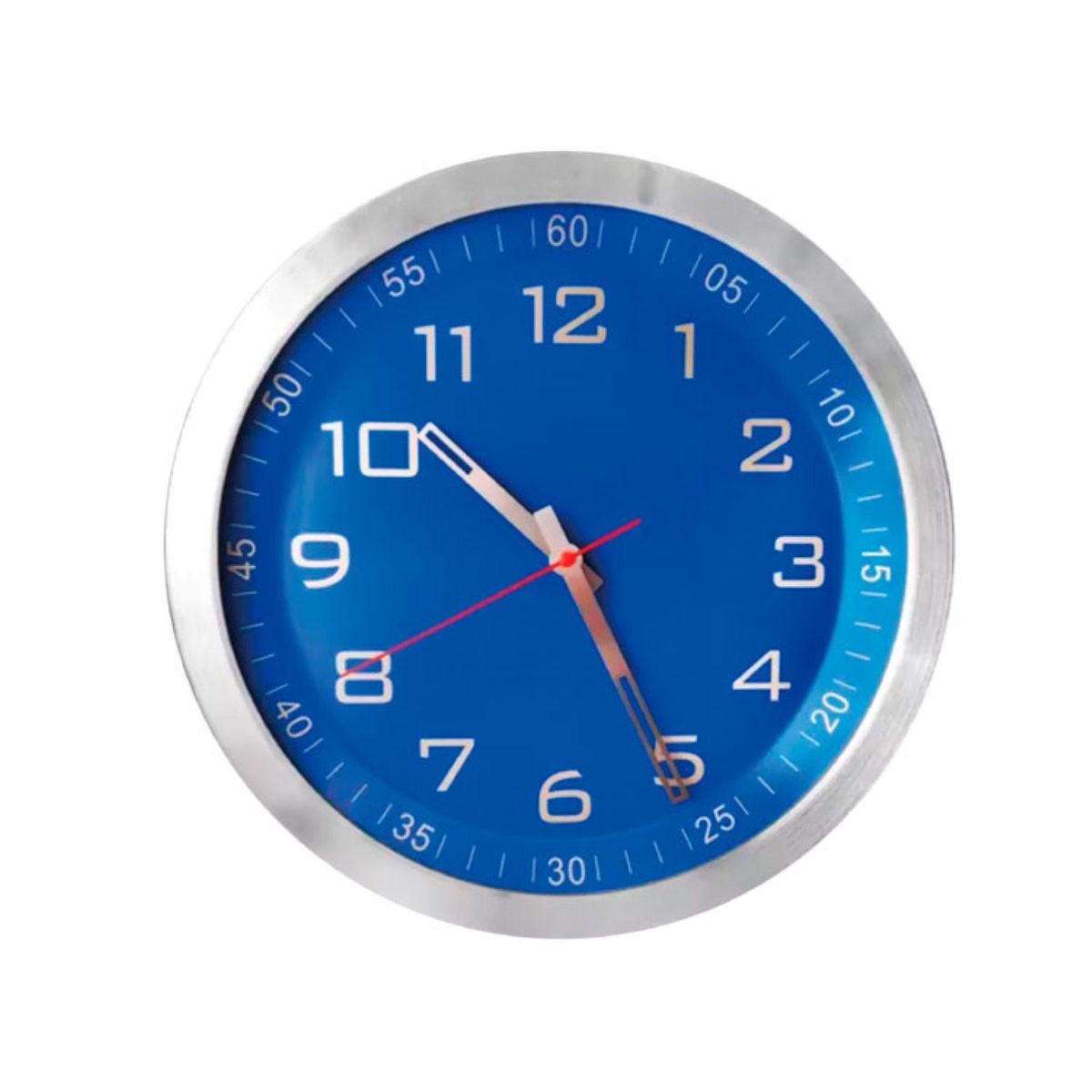 LUMAX - Reloj Analogico de Pared con Borde Cromado 30 cm