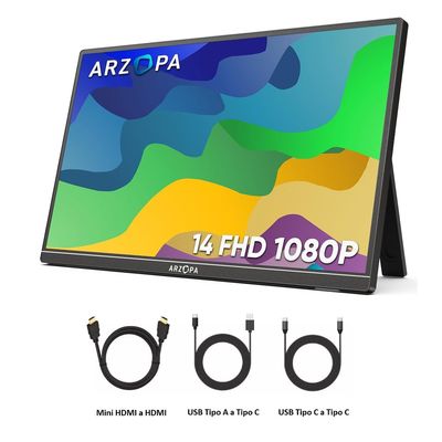 Imagen 2 del producto Monitor Portátil 14 Full Hd - Hdmi Con Parlante 1080p