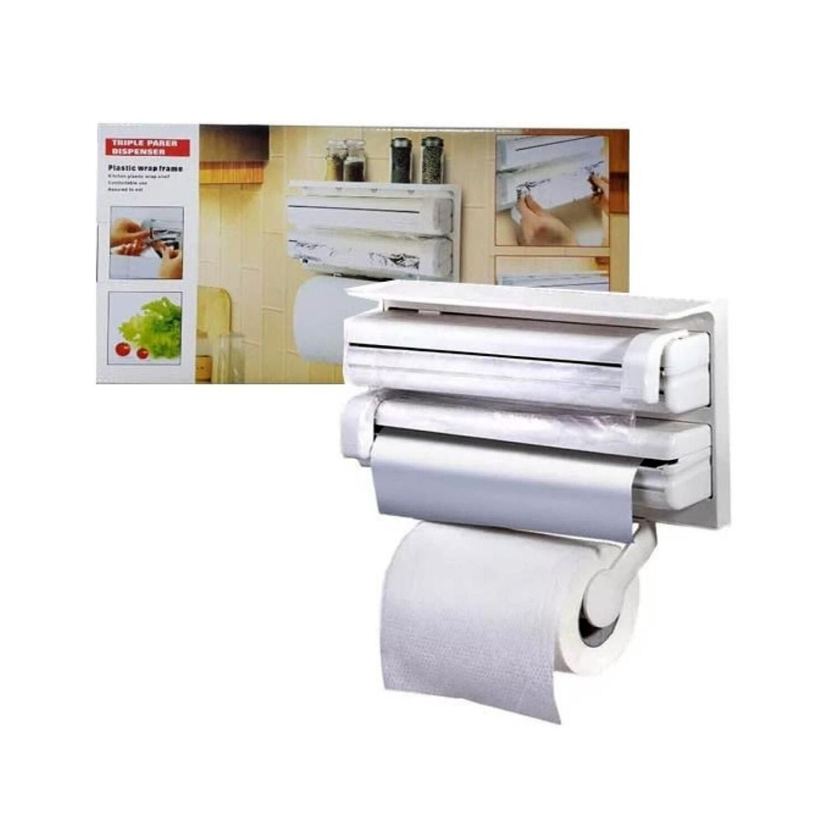 GENERICO - Dispensador Papel Triple Cocina Film Alusa - SC