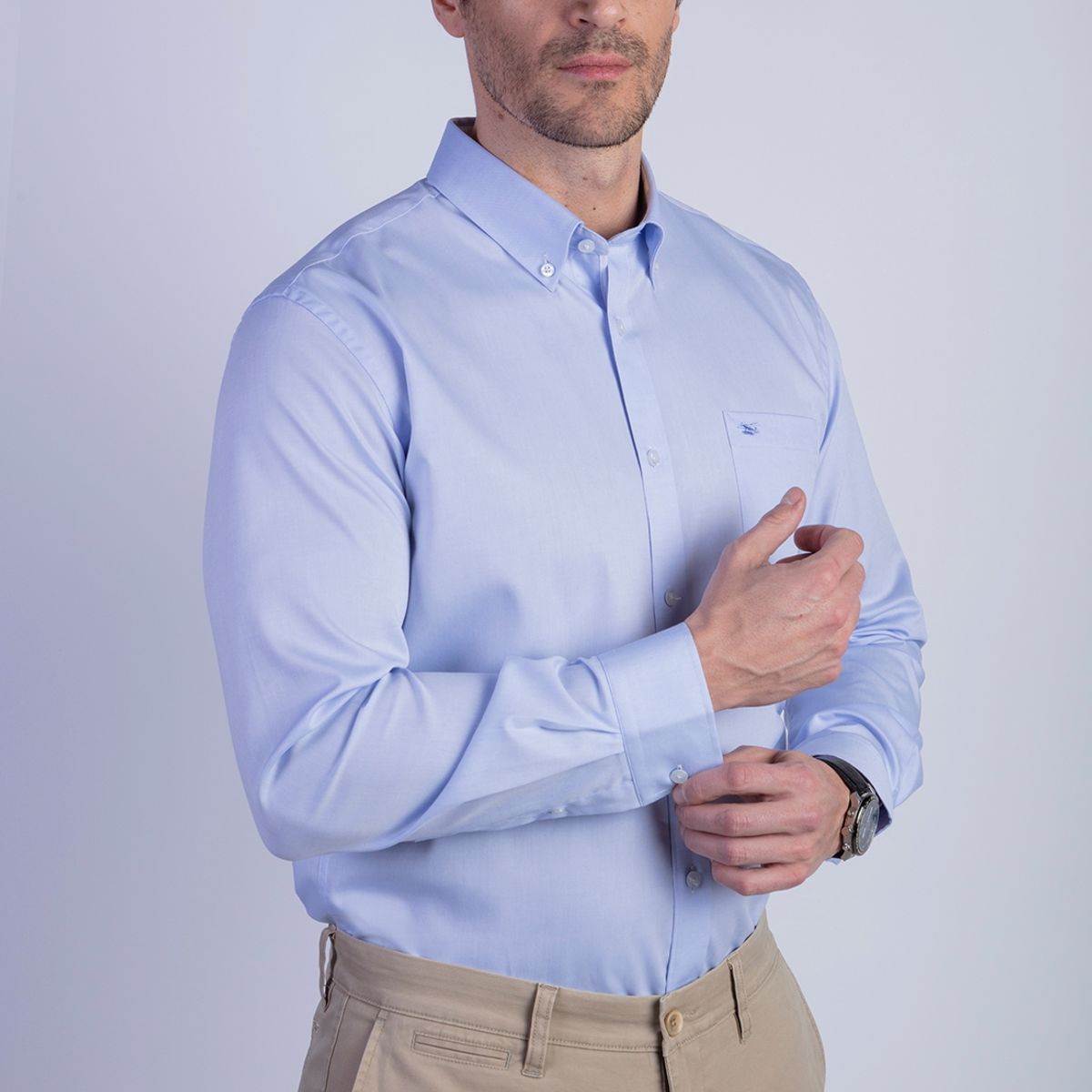 FEROUCH - Camisa Smart Casual Oxford Azul Ferouch