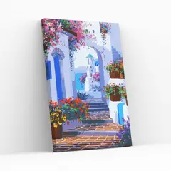 GENERICO - Pintura Por Números Casas Santorini- Marco Incluido - Painting By Numbers