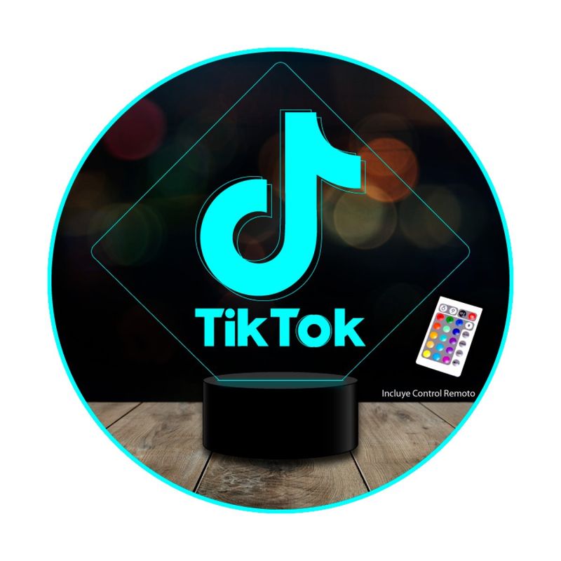 GENERICO - Lampara 3D Tik Tok con control remoto 16 colores